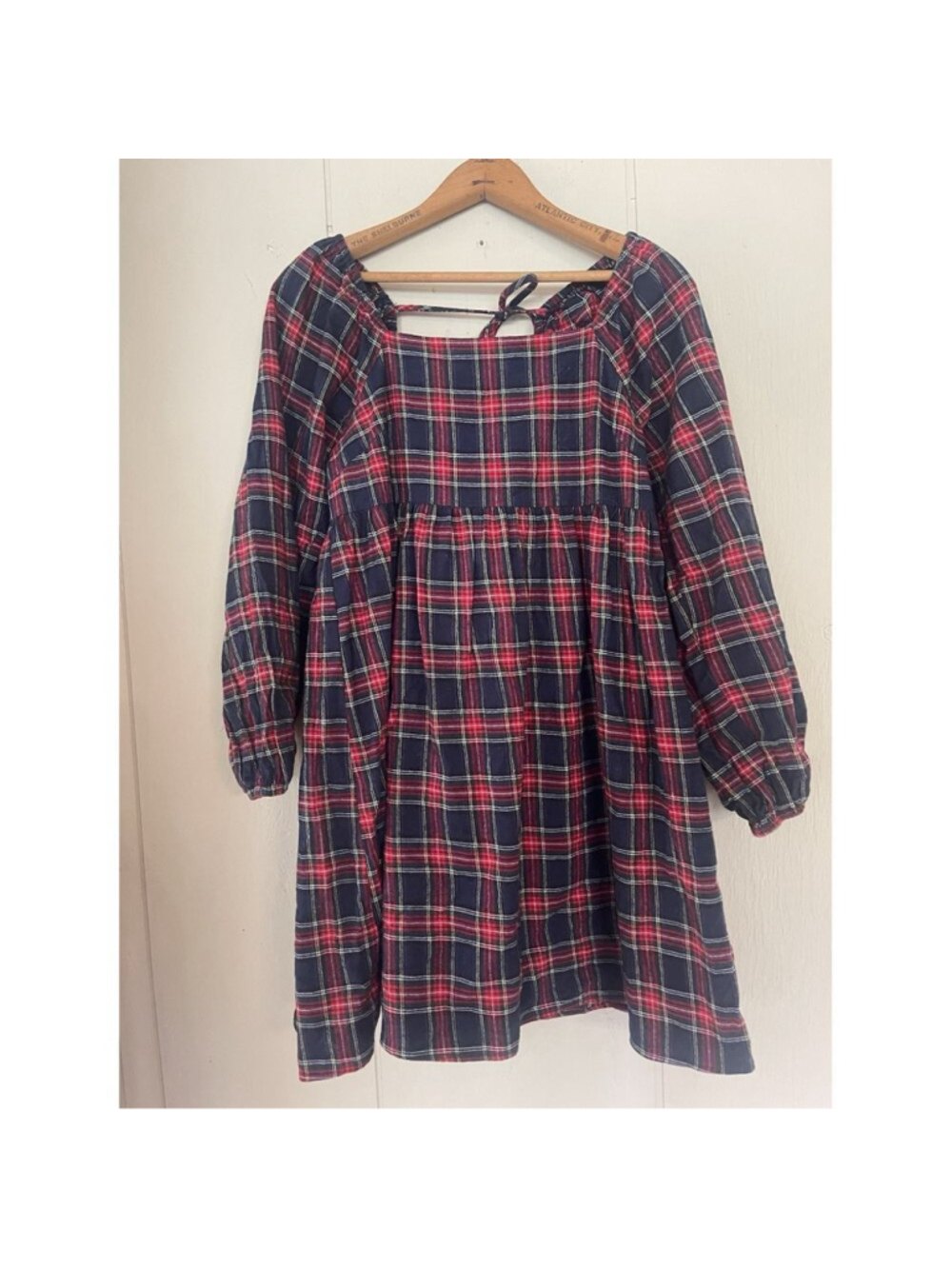 Lili Sidonio for Molly Bracken Plaid Flannel Tartan Babydoll Mini Dress M - Picture 6 of 10